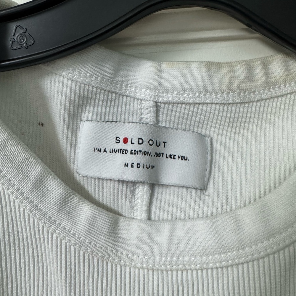 Sold Out White Ribbed Top - Medium - Picture 2 of 2